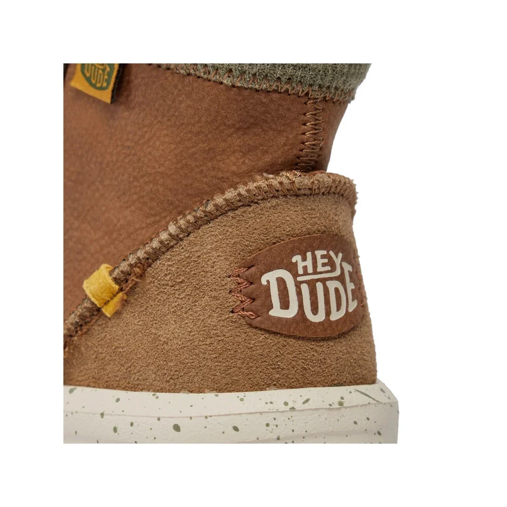 Hey Dude Bradley 40269-267 Boot Kids Walnut Leather Moc Toe Casual Ankle SHOP549